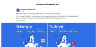 ევროპარლამენტი საქართველოსა და თურქეთს დემოკრატიული უკუსვლის გამო აკრიტიკებს – საქართველოს შესახებ უარყოფითი ანგარიში რასა იუკნევიჩიენეს, თურქეთის შესახებ კი ნაჩო სანჩეს ამორის განცხადებებს ეფუძნება
